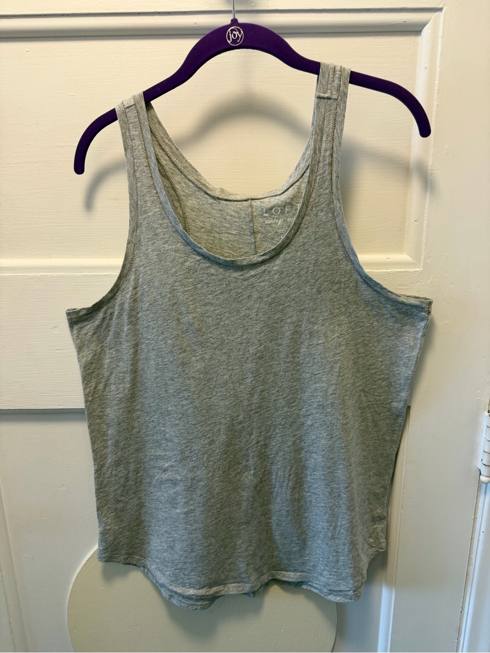 LOFT Grey Heather Scoop Neck Tank
